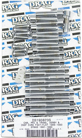 Drag Specialties Chrome Socket Head Primary/Cam Cover Bolt Kit Smooth Hardware Kits Drag Specialties