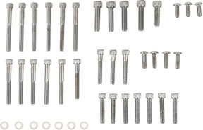 Drag Specialties Chrome Socket Head Primary/Cam Cover Bolt Kit Knurled Hardware Kits Drag Specialties