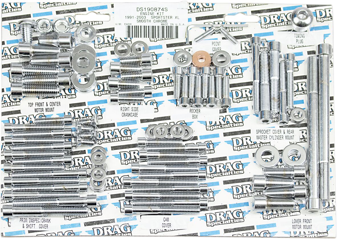 Drag Specialties Chrome Socket Head Motor Bolt Kit Smooth Drag Specialties