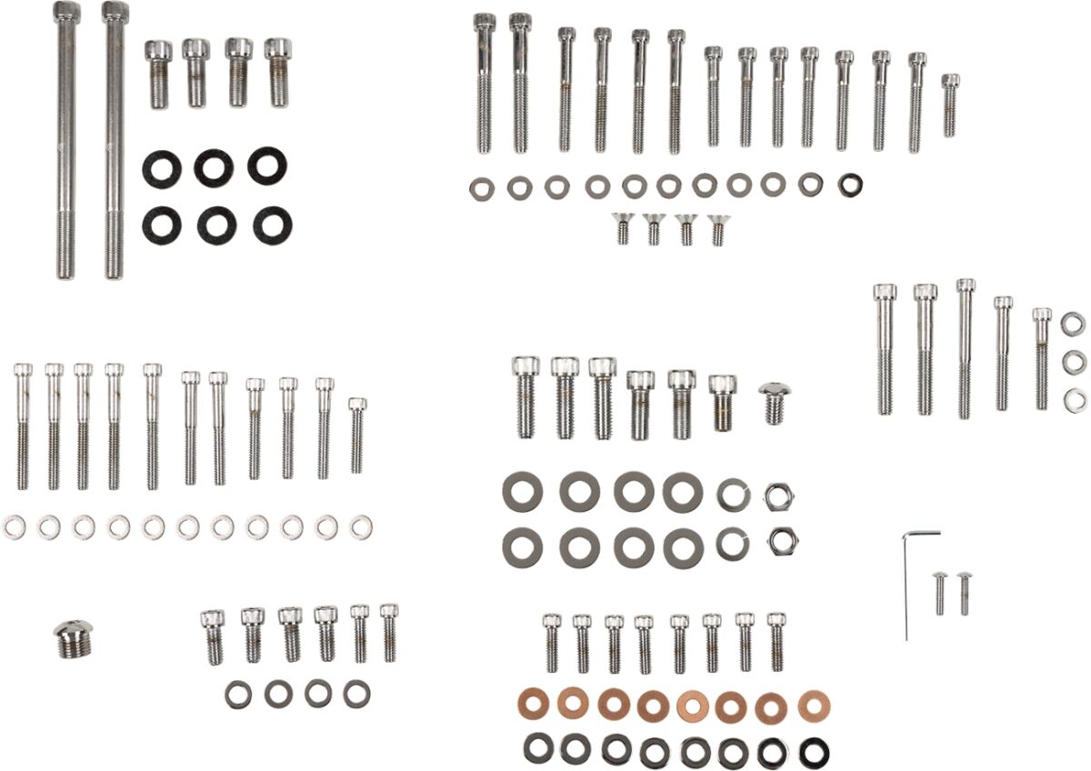Drag Specialties Chrome Socket Head Motor Bolt Kit Knurled Hardware Kits Drag Specialties