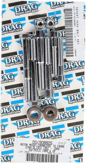 Drag Specialties Chrome Socket Head Motor Mount Bolt Kit Smooth Hardware Kits Drag Specialties