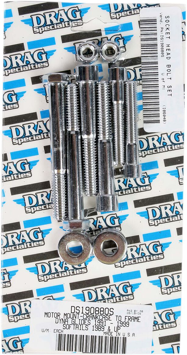Drag Specialties Chrome Socket Head Motor Mount Bolt Kit Smooth Hardware Kits Drag Specialties