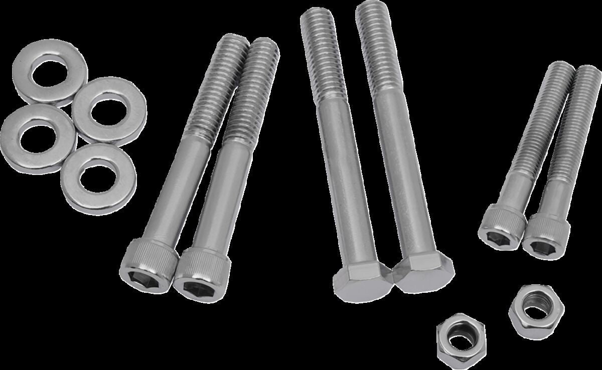 Drag Specialties Chrome Socket Head Motor Mount Bolt Kit Knurled Hardware Kits Drag Specialties