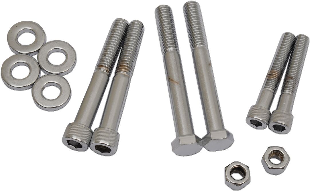 Drag Specialties Chrome Socket Head Motor Mount Bolt Kit Knurled Hardware Kits Drag Specialties
