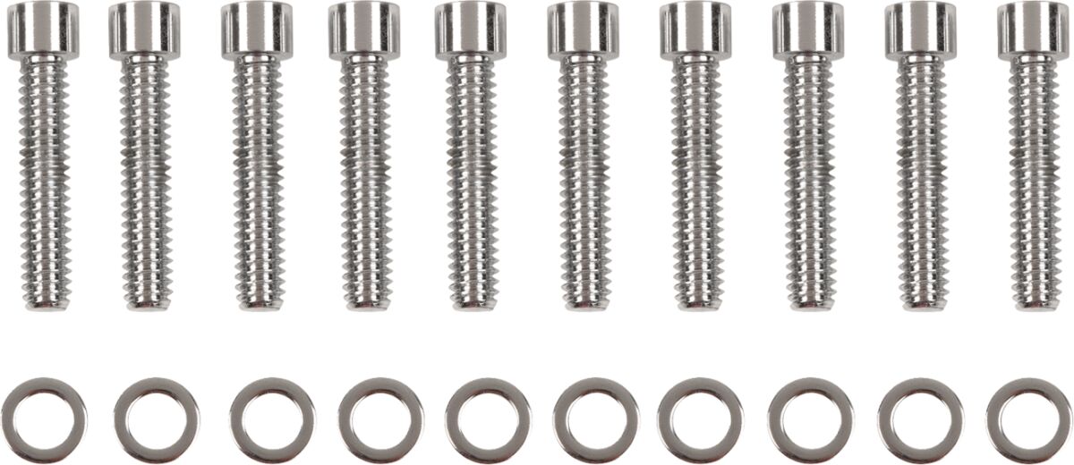 Drag Specialties Chrome Socket Head Cam Cover Bolt Kit Smooth Hardware Kits & Assortments Drag Specialties