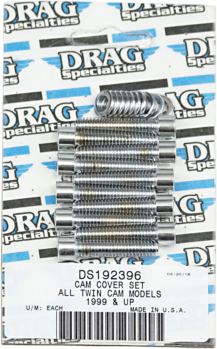 Drag Specialties Chrome Socket Head Cam Cover Bolt Kit Smooth Hardware Kits & Assortments Drag Specialties