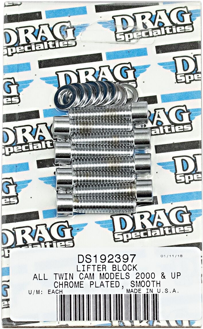 Drag Specialties Chrome Socket Head Lifter Base Bolt Kit Smooth Hardware Kits & Assortments Drag Specialties