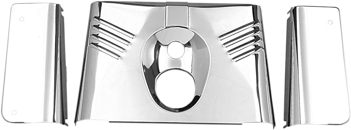 Drag Specialties Fork Tins 86 17 Flst Rib Chr FORK TRIPLE TREE COVERS Drag Specialties