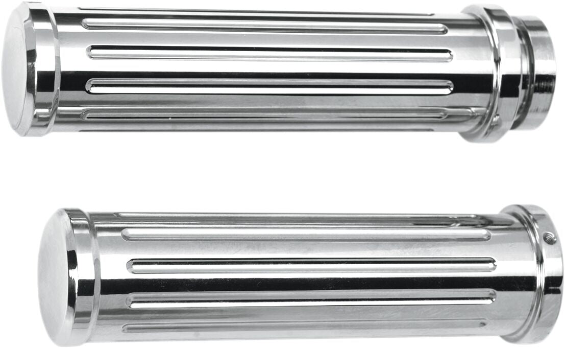 Pro One Perf.Mfg. Billet Grips Ball Mld Chr HANDLEBAR GRIPS Pro One Perf.Mfg.