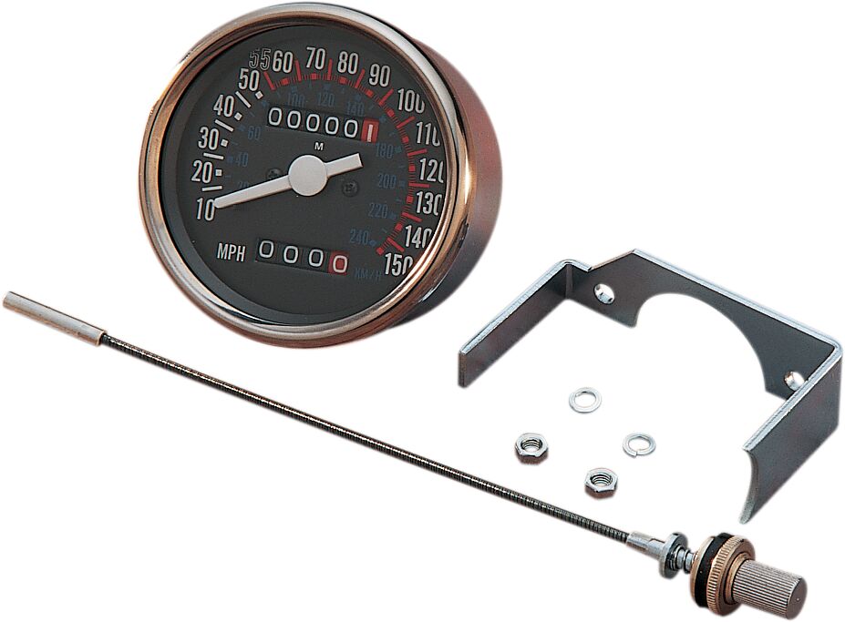 Drag Specialties 3.125" Dashmount Speedo 150 Mph 2:1 Speedometer Drag Specialties