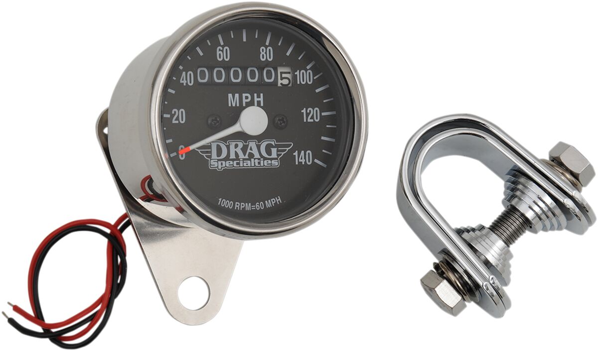Drag Specialties 1:1 Blk Face Mini Speedo SPEEDOMETER GROUP Drag Specialties