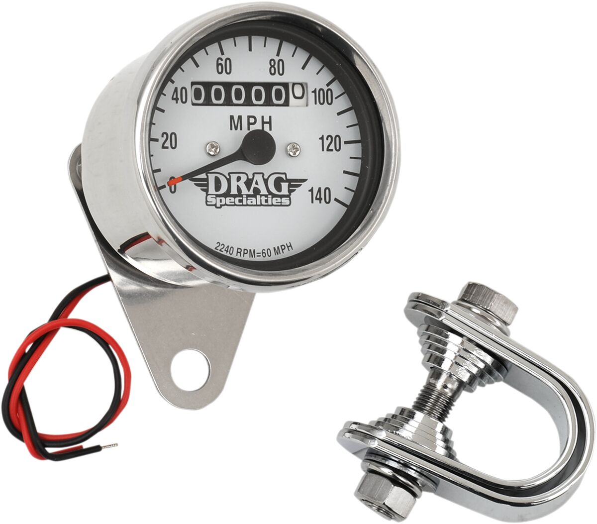 Drag Specialties 2240:60 White Face Speedo SPEEDOMETER GROUP Drag Specialties