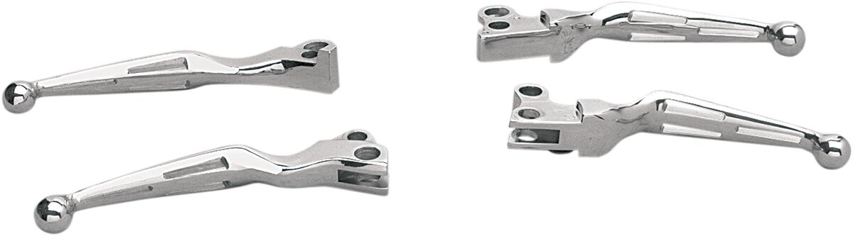 Drag Specialties Chr Slotted Lvrs F/82 95 BRAKE + CLUTCH CUSTOM CONTROL Drag Specialties