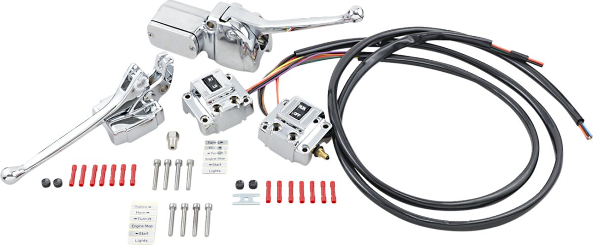 Drag Specialties Handlebar Control Kits With Switches Chrome Brake & Clutch Custom Control Drag Specialties