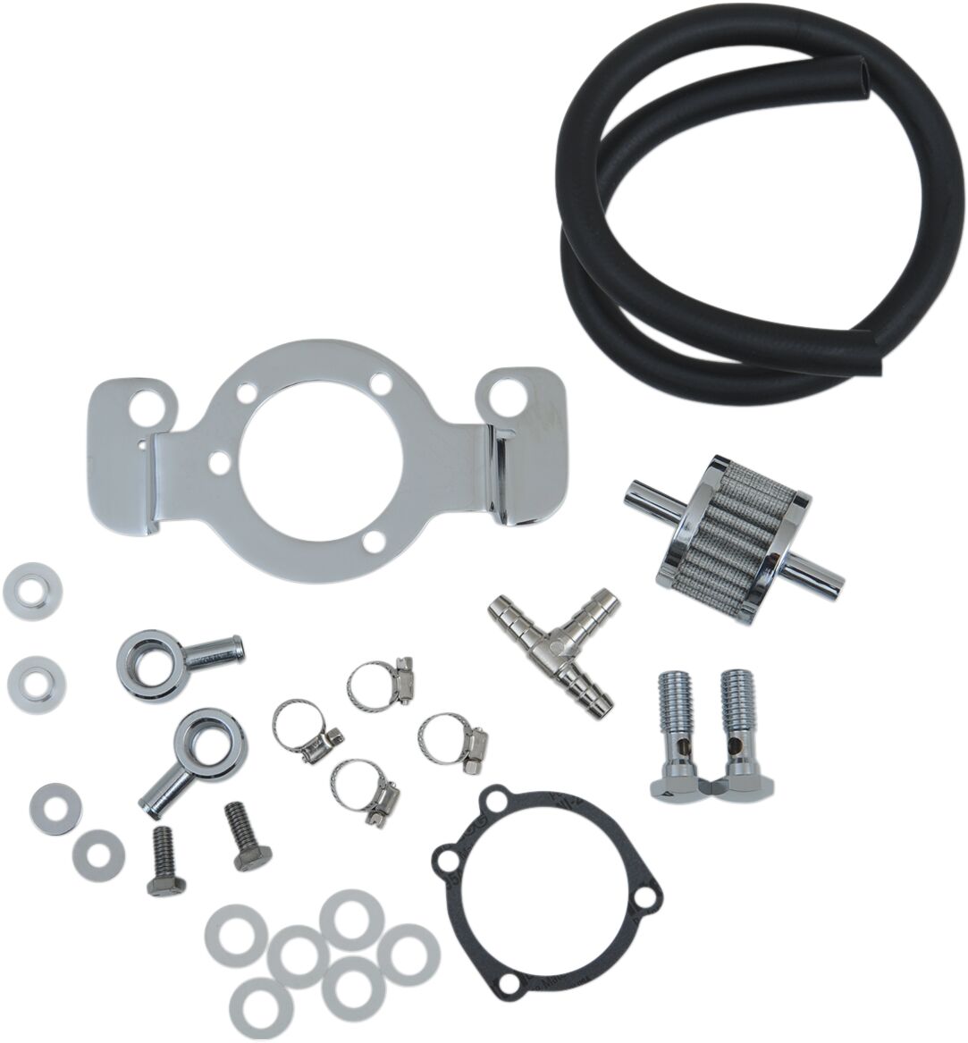 Drag Specialties Crankcase Breather/Support Bracket Kit Breather Kits Drag Specialties