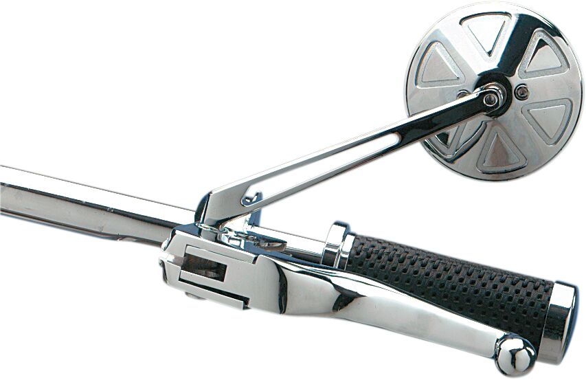 Drag Specialties Round Mirror W/Long Stem MIRRORS Drag Specialties