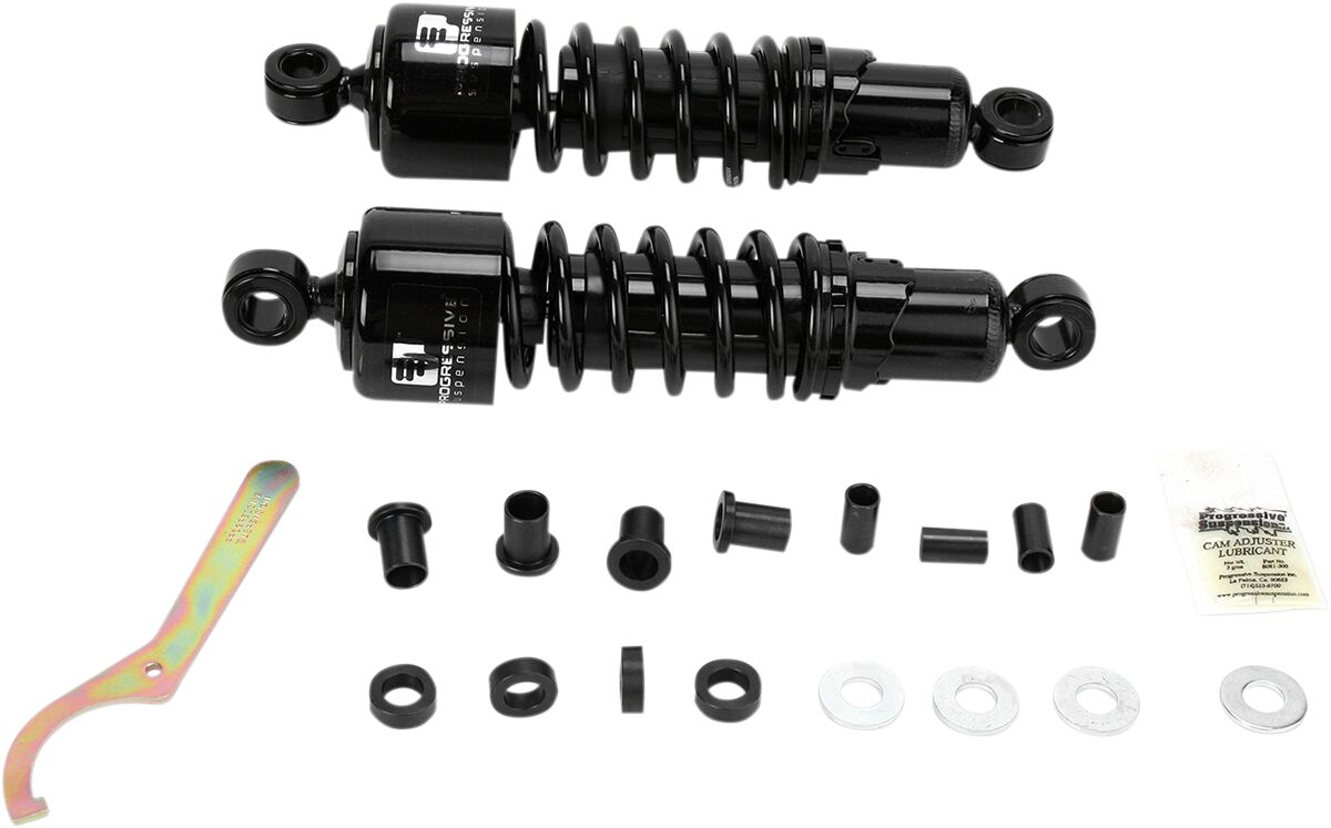 Progressive Suspension 412 Series Rear Shocks 11", Black - FXR & Sportster Shock Absorbers Progressive Suspension