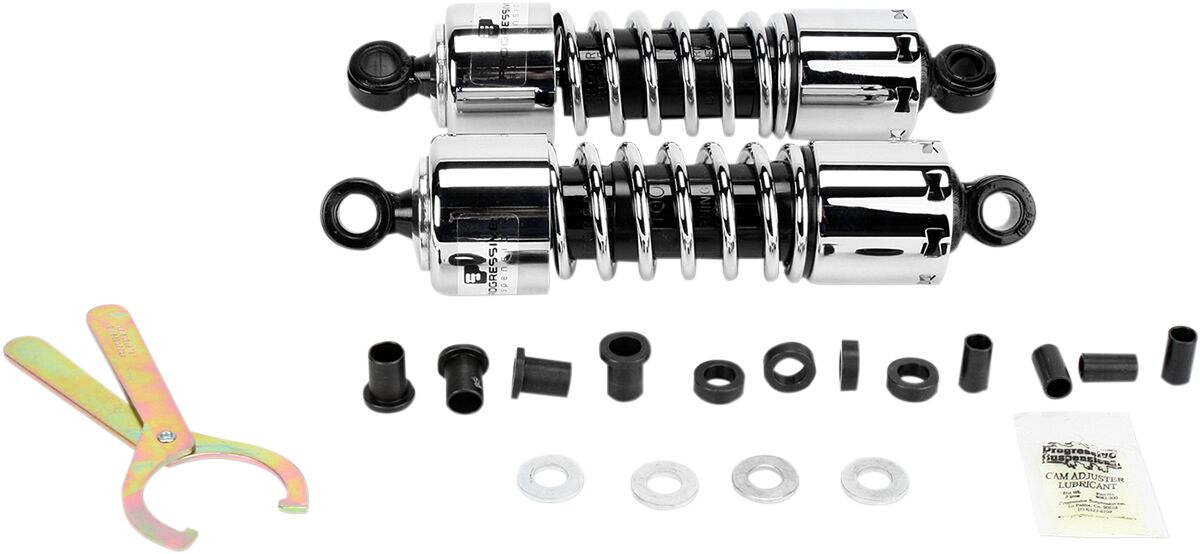 412 Series Rear Shocks 11", Chrome - FXR & Sportster Rear Shocks Progressive Suspension Default Title