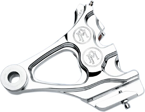 4 Piston Rear Caliper Integrated Bracket, Chrome - 00-07 Softail Brake Calipers Performance Machine (Pm) Default Title