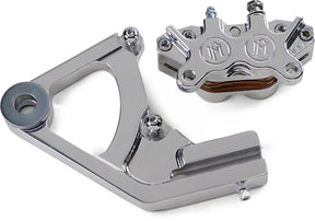 4 Piston Rear Caliper & Bracket, Polished - 87-99 Softail Brake Calipers Performance Machine (Pm)