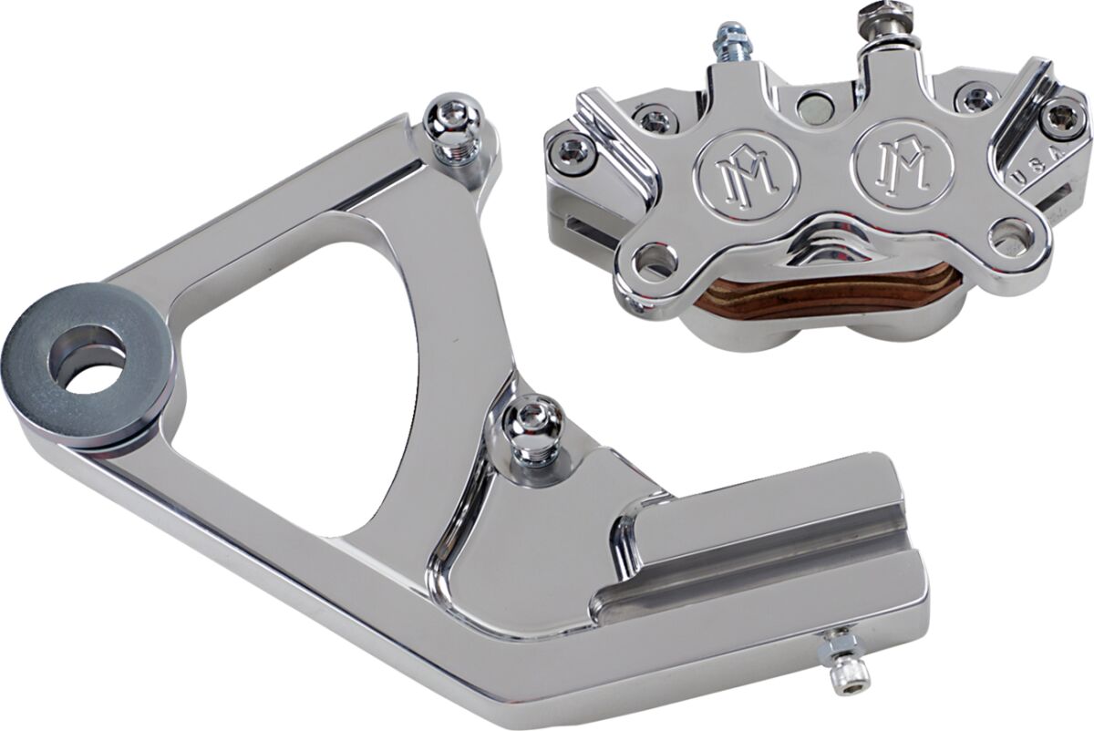Performance Machine (Pm) 4 Piston Rear Caliper & Bracket, Polished - 87-99 Softail Brake Caliper Kits Performance Machine