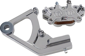 Performance Machine (Pm) 4 Piston Rear Caliper & Bracket, Polished - 87-99 Softail Brake Caliper Kits Performance Machine