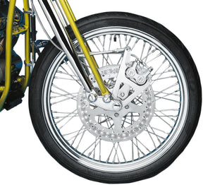 Performance Machine (Pm) 4 Piston Front Caliper & Bracket, Chrome - 88-99 Softail Springer Brake Caliper Kits Performance Machine