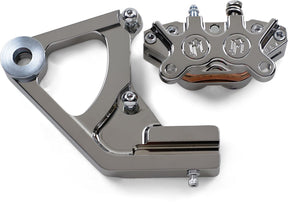 Performance Machine (Pm) 4 Piston Rear Caliper & Bracket, Chrome - 87-99 Softail Brake Caliper Kits Performance Machine