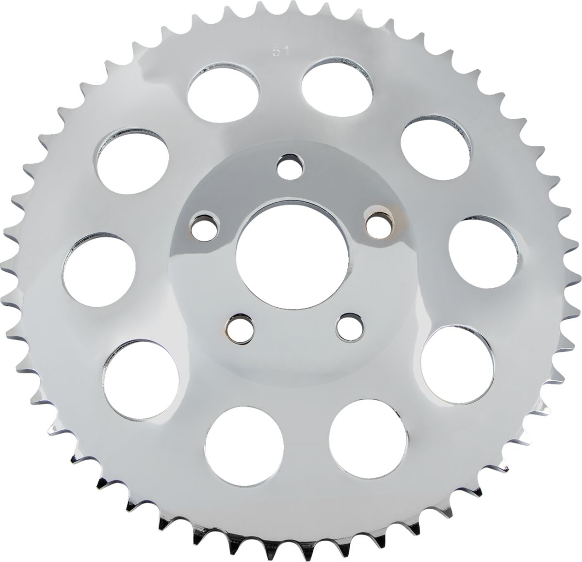 Drag Specialties Rear Chain Sprocket Offset 0.462" 51 T Steel/Chrome Steel Rear Sprockets Drag Specialties