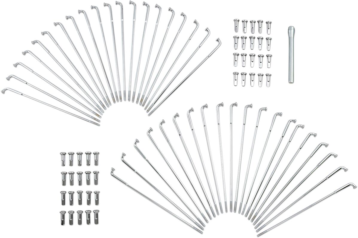 Drag Specialties Chr Spokes Stl Hub 16 D C WHEEL SPOKES + NIPPLES Drag Specialties