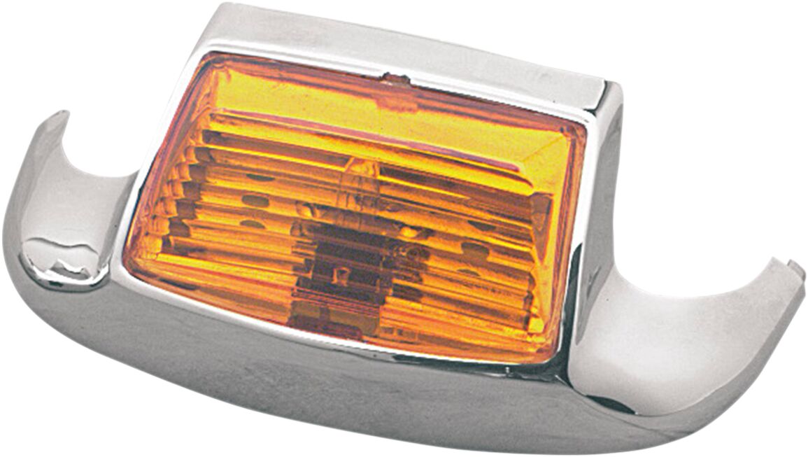 Drag Specialties Front Fender Tip Light, Amber Lens Chrome - 80-95 Softail & Touring Tail Lights Drag Specialties