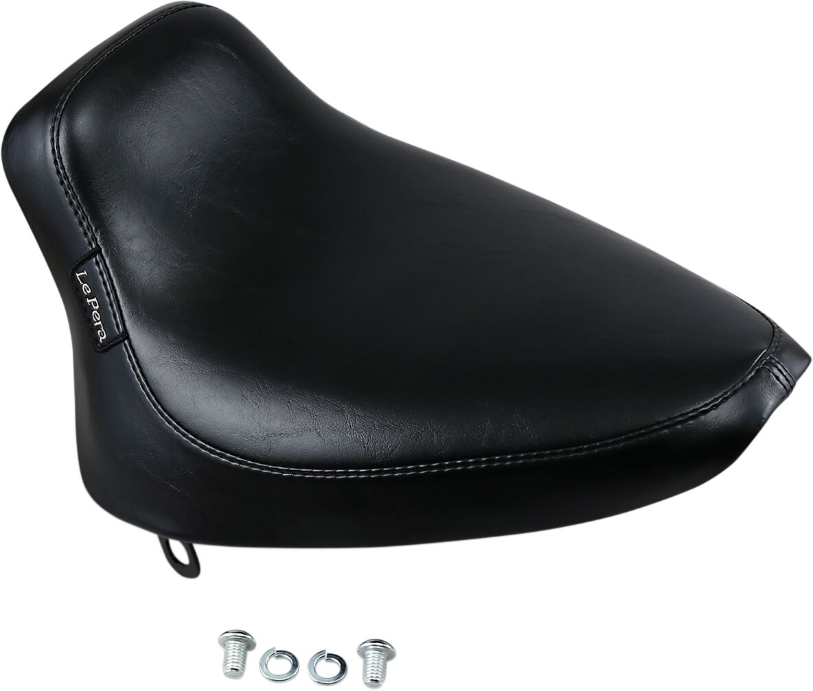 Le Pera Silhouette Solo Seat With Biker Gel, Smooth Black - 84-99 Softail Seat Le Pera