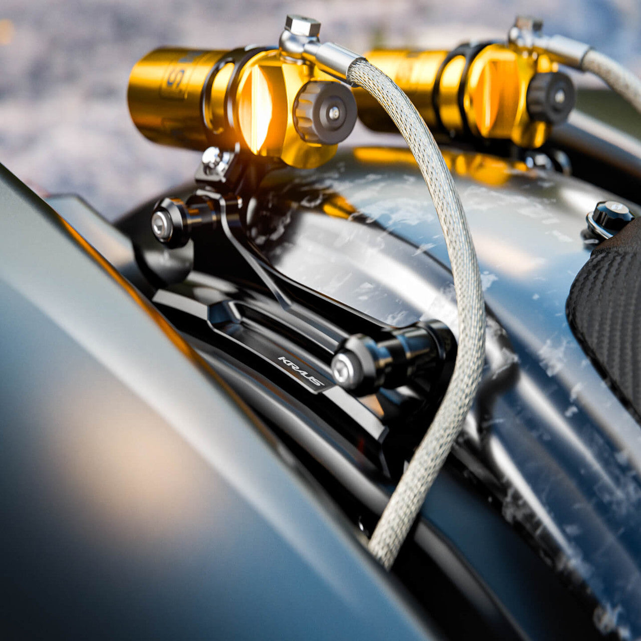 Pro-4 Docking Hardware For Öhlins, Black Anodized - 14-25 Touring Rear Shocks Accessories Kraus