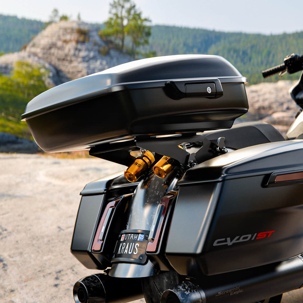 Pro-4 Docking Hardware For Öhlins, Black Anodized - 14-25 Touring Rear Shocks Accessories Kraus