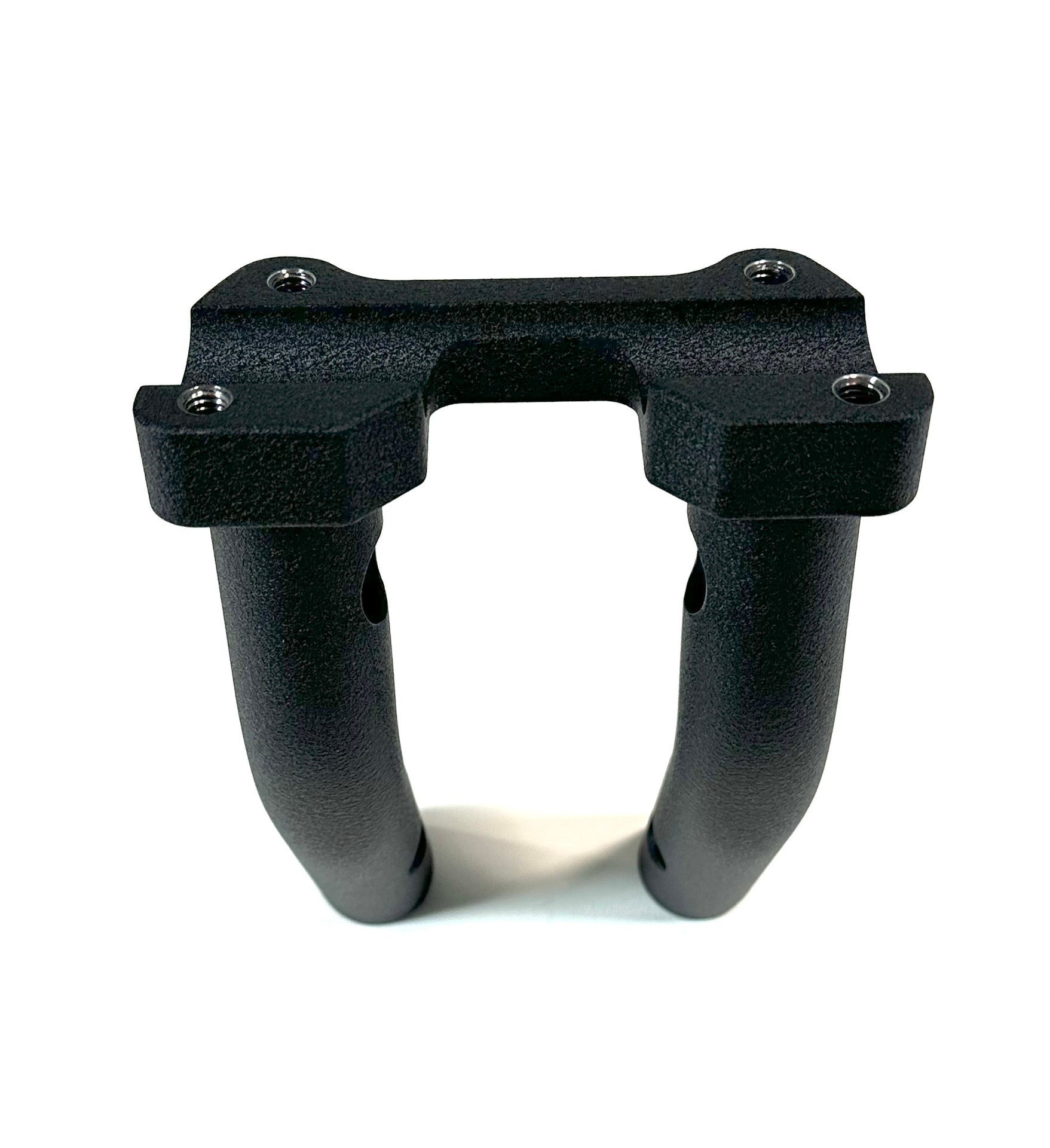 6" One Piece Lower Handlebar Riser, Wrinkle Black - 2" Pullback / With internal wire holes Risers Bung King