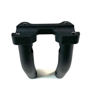 6" One Piece Lower Handlebar Riser, Wrinkle Black - 2" Pullback / With internal wire holes Risers Bung King