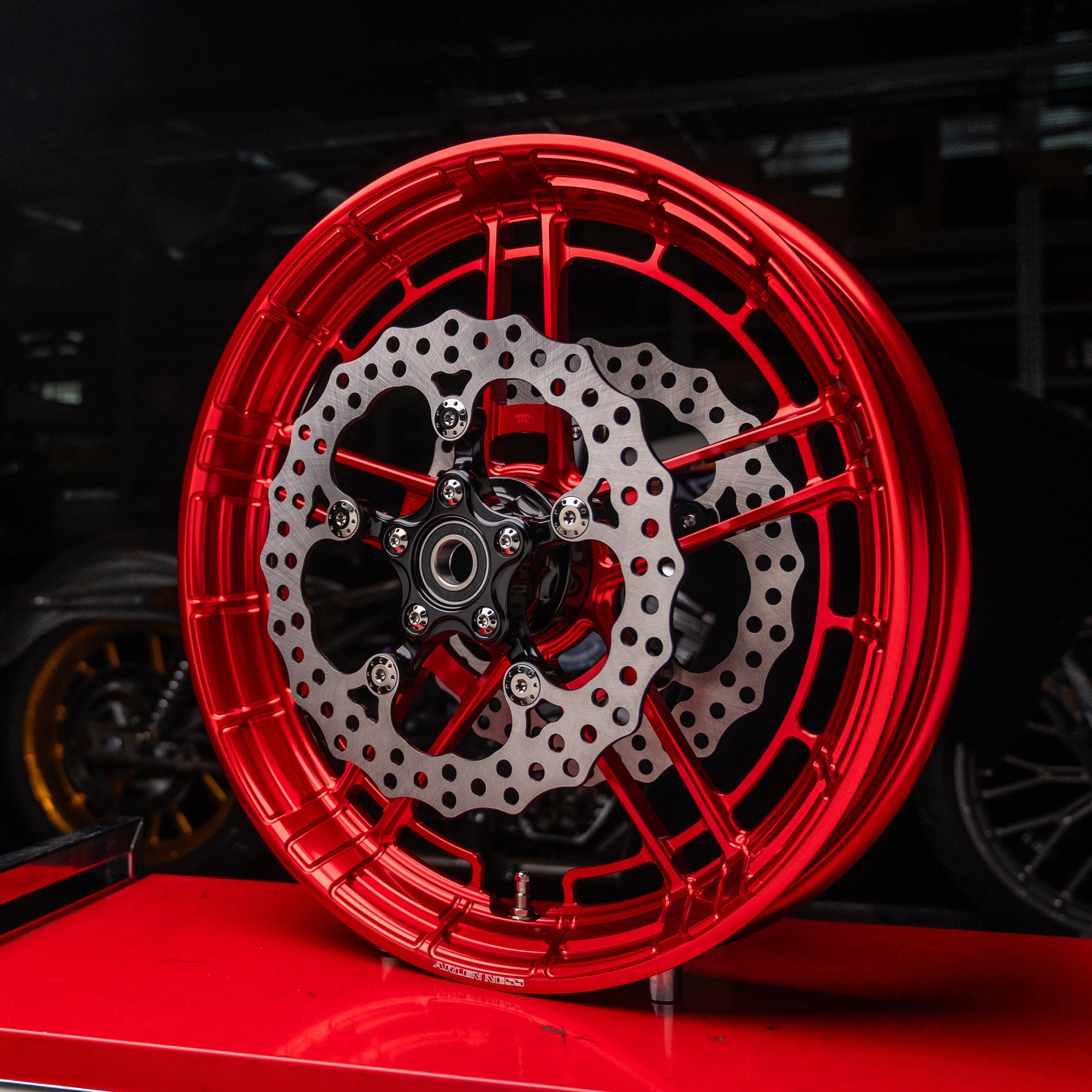 Arlen Ness Flatline Forged Wheels, Red - 21" X 3.50" Wheel Arlen Ness