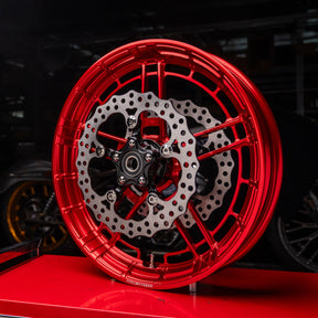 Arlen Ness Flatline Forged Wheels, Red - 21" X 3.50" Wheel Arlen Ness