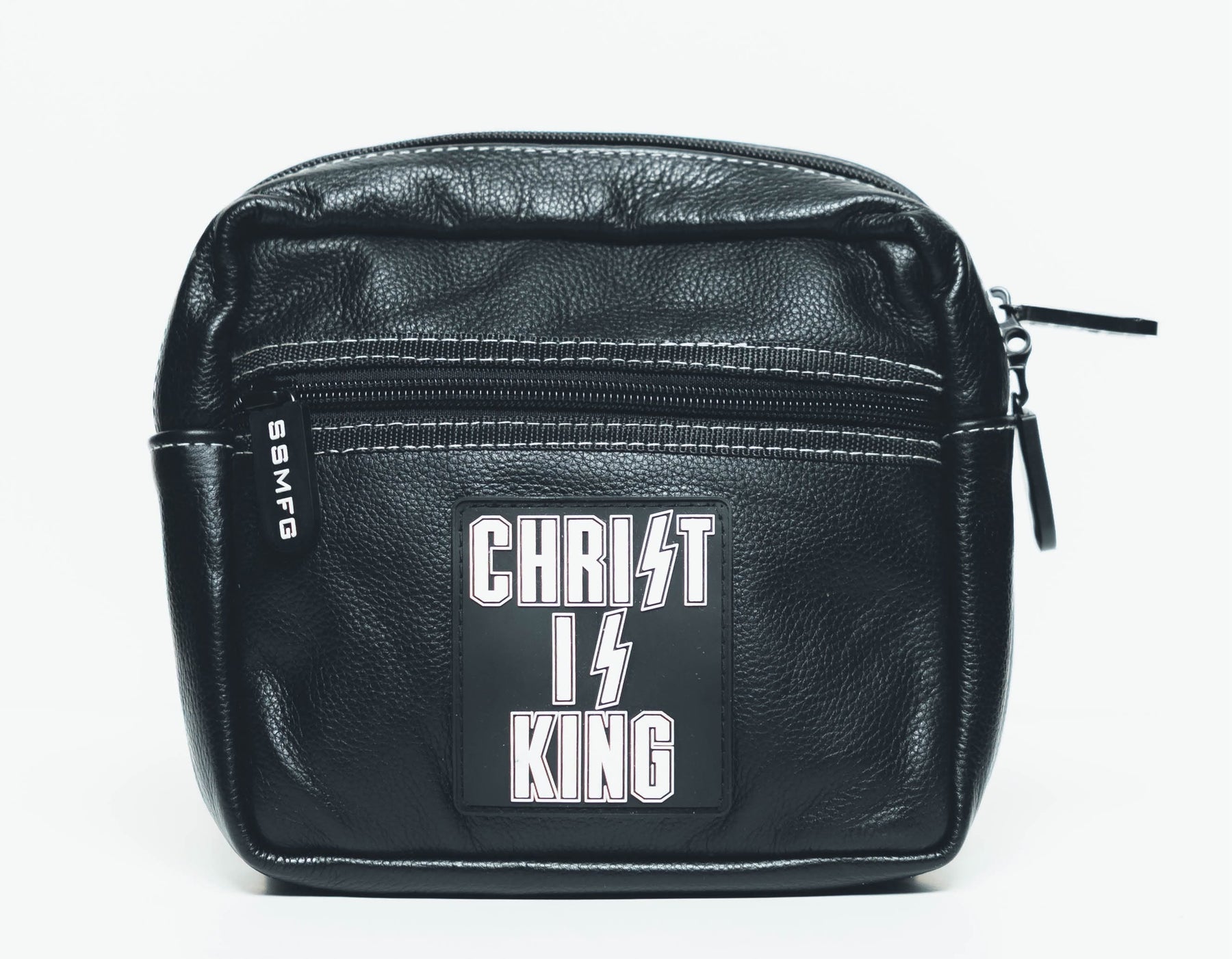Street Syndicate Mfg Christ Is King Leather Handlebar Bag Handlebar Bag Street Syndicate Mfg
