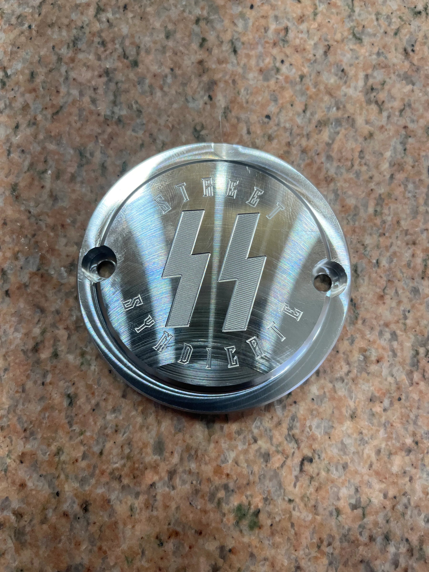 Street Syndicate Mfg Ignition Cover, Billet Aluminum, for Harley-Davidson FXR Evolution Point Cover Street Syndicate Mfg Raw