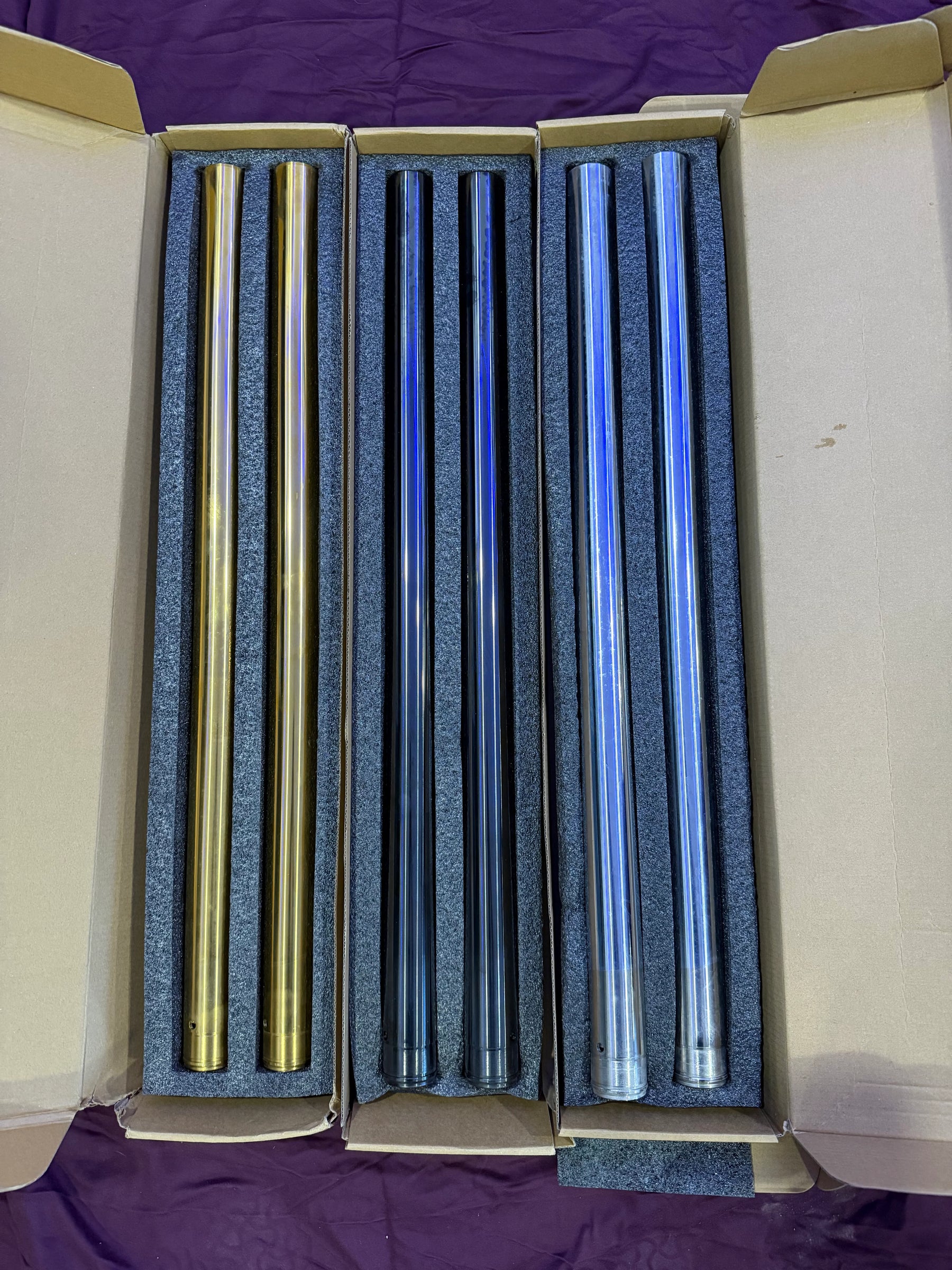 Street Syndicate Mfg 2" Over 39mm Fork Tubes, 27" Fork Tube Street Syndicate Mfg Gold