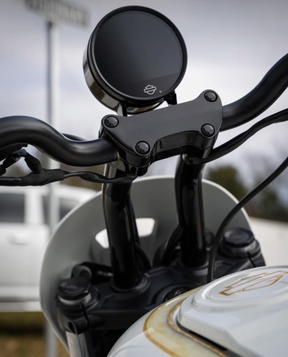 Bung King Handlebar Riser with Adjustable Gauge Mount, Digital Gauge, Wrinkle Black - 2022-Up Nightster S (RH975S) Riser Bung King