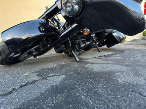 Bung King Passenger Peg Crash Bar, Gloss Black - 1998-2025 Touring (FLH) Rear Crash Bar Bung King