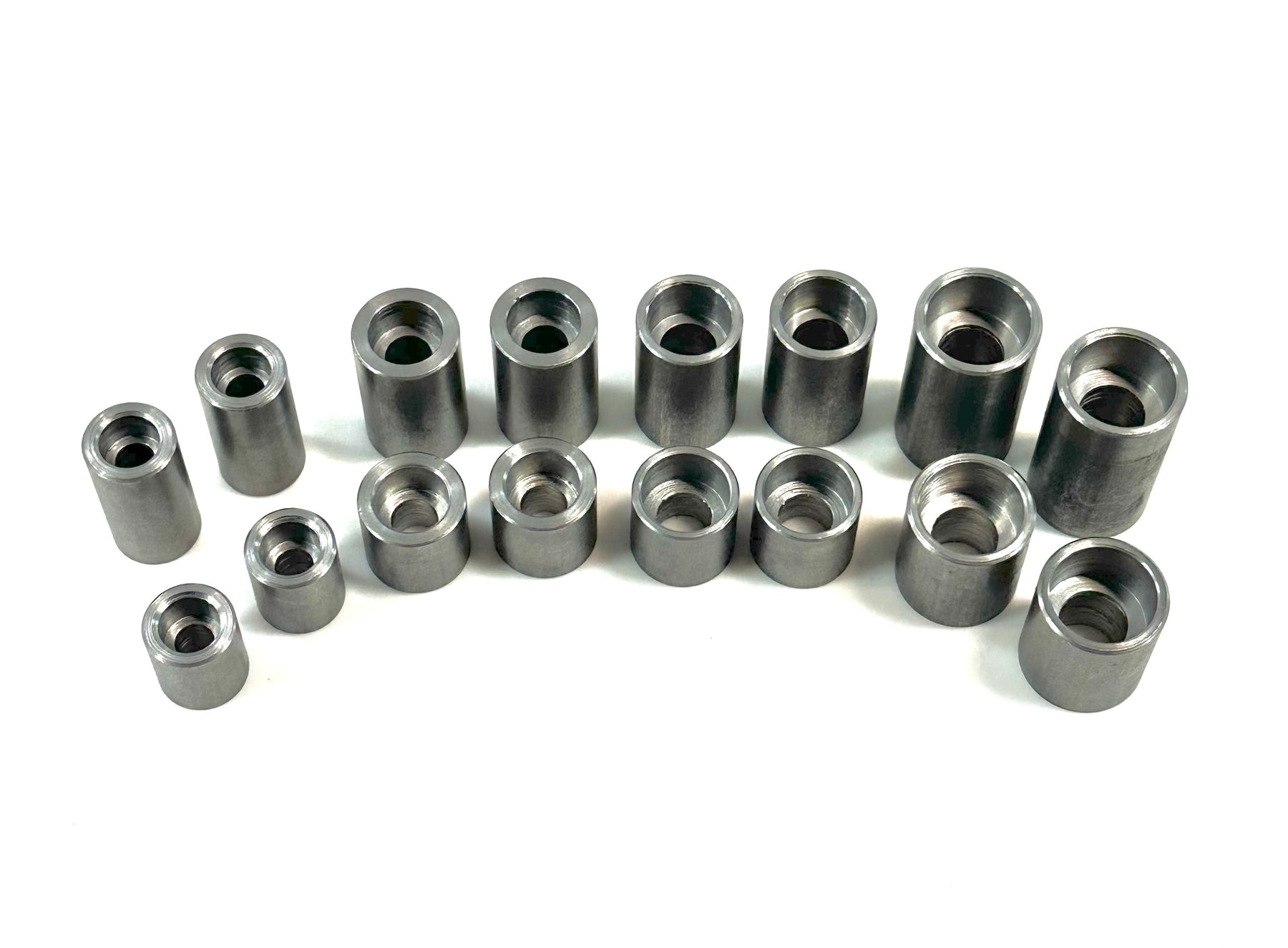 Bung King Counterbored Weld-In Bung Assortment, 16 Pieces, Mild Steel Frame Fabrication Part Bung King