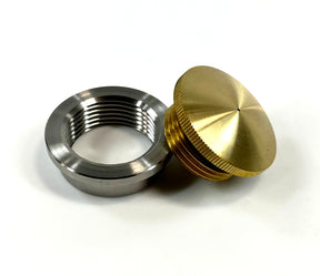 Bung King Vented Filler Cap and Weld-In Bung Kit 1.25"-12, Brass Cap Gas Cap Bung King