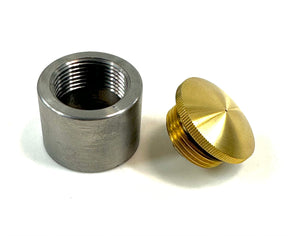 Bung King Brass Filler Cap with Tall Weld-In Bung, 1.25"-12 Thread Gas Cap Bung King