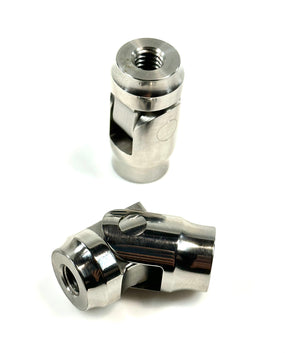 Bung King Universal Footpeg Pivot Pair, 3/8"-16 Tapped, Polished Stainless Steel Foot Peg Mount & Hardware Bung King