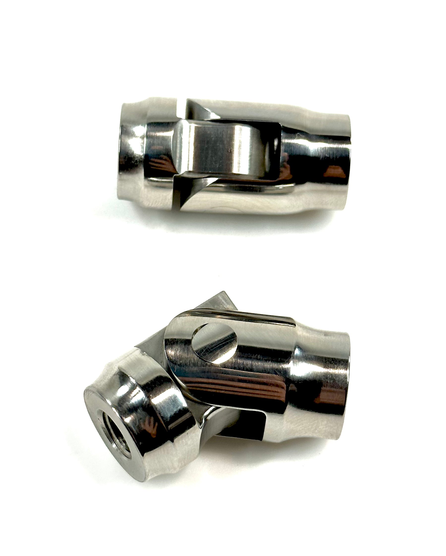 Bung King Universal Footpeg Pivot Pair, 3/8"-16 Tapped, Polished Stainless Steel Foot Peg Mount & Hardware Bung King