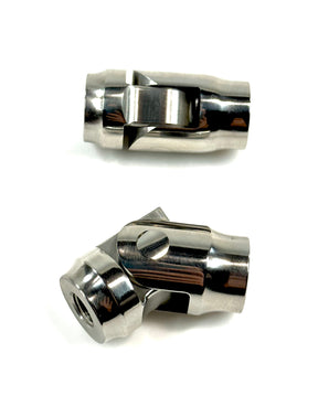 Bung King Universal Footpeg Pivot Pair, 3/8"-16 Tapped, Polished Stainless Steel Foot Peg Mount & Hardware Bung King