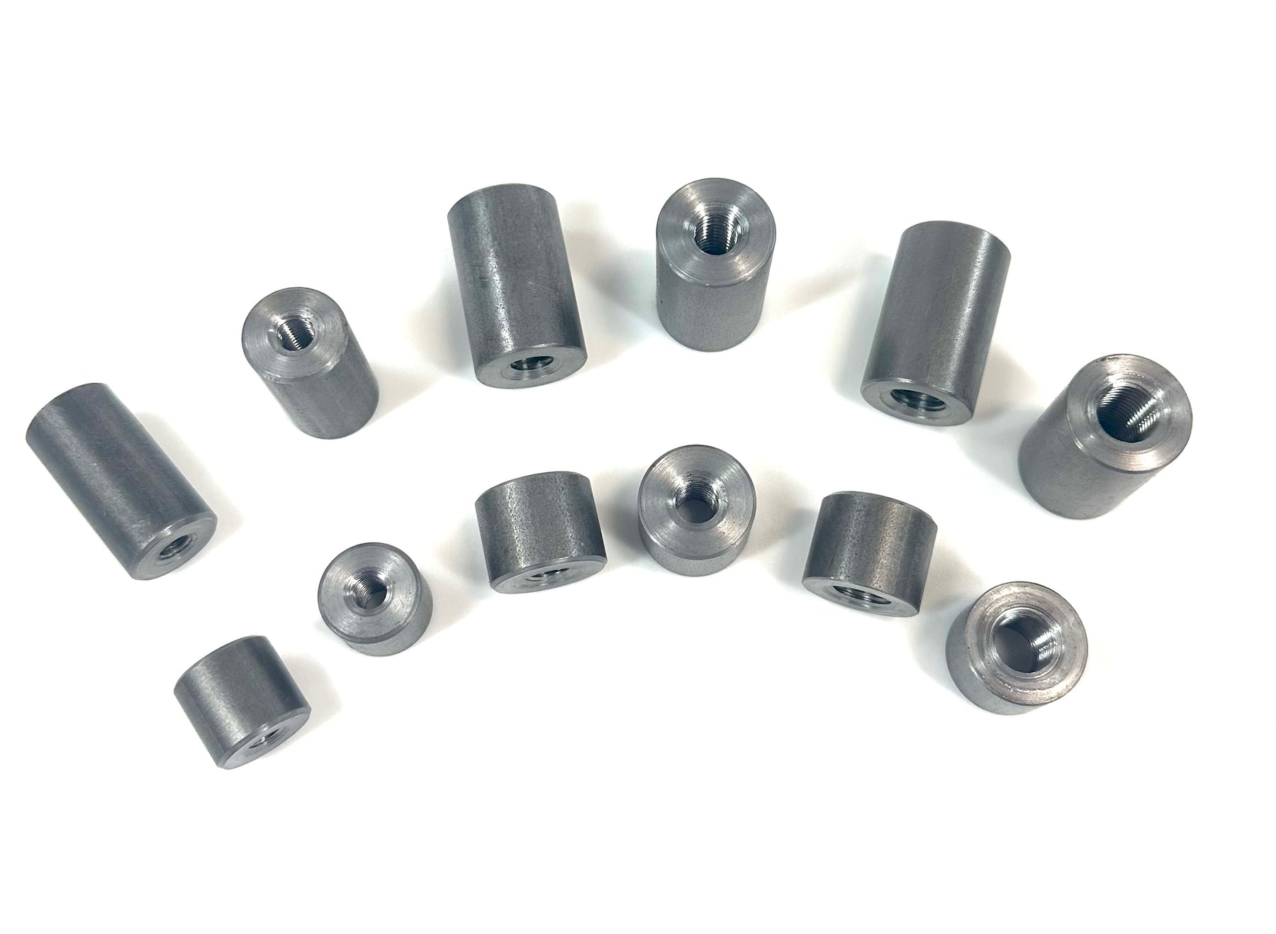 Bung King Weld-In Threaded Bung Assortment, Metric, 12 Pieces, 1018 Mild Steel Frame Fabrication Part Bung King